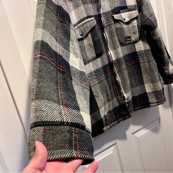 Vintage CODET Jacket Heavy Wool Hunting Plaid Canada Black Mackinaw Large Men - Picture 3 of 5
